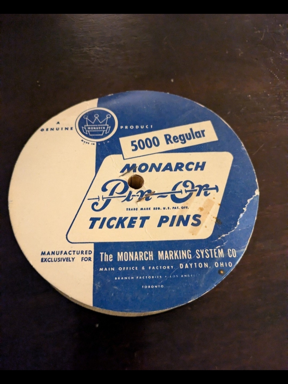 Monarch Vintage Ticket Pins - Blue and White - Picture 2 of 5